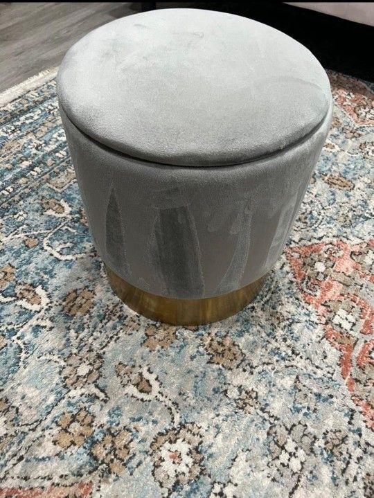 Storage Ottoman with Gold Base 