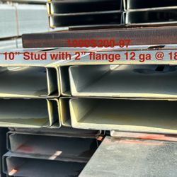 10” Steel Studs with 2” Flange 12 Gauge @ 18’ 8” 