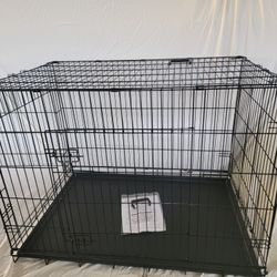 New Xl'XXL Dog Crate With Tray 2 Doors & Puppy Training Divider Up To 90 Lbs Animal Cage Puppy Dog Kennel Folds Flat Jaula De Mascota 