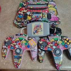 Nintendo 64 With Paper Mario Sticker Plus Paper Mario Game