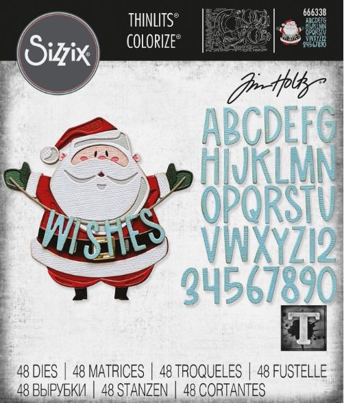 Sizzix Thinlits Dies By Tim Holtz 49/Pkg-Santa Greetings Colorize DIY MJ