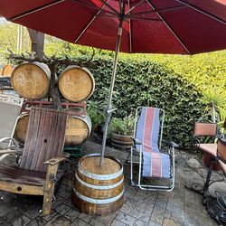 Wine barrel umbrella stabilizer