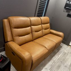 Power Reclining Leather Sofa 