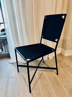 Crate and Barrel natural leather set of 4 chairs