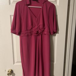 Chadwick’s 14W V-neck Wrap Dress Pink Formal