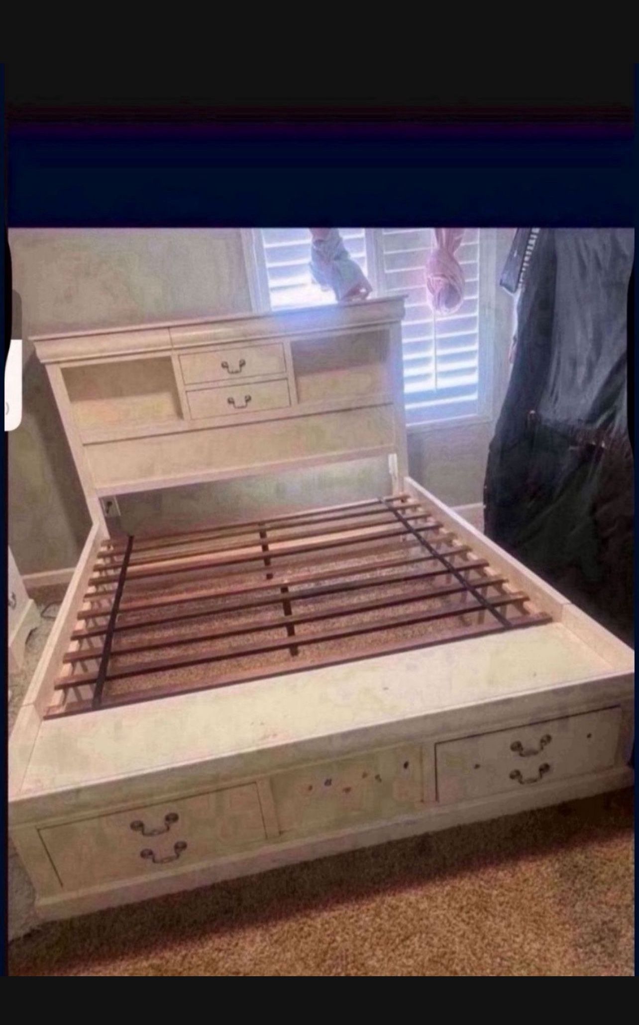 Queen Bed Frame White $400