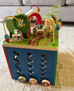 Activity Cube with Farm Theme – Educational Wooden