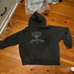 Balenciaga Sweatshirt With Gems And Rips 