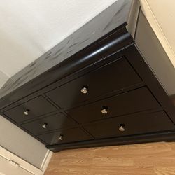 Black Wood Dresser With Matching Night Stand
