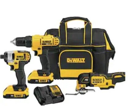 DeWalt 3-piece drill driver set 20v with charger and two batterys