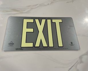 The Lighting Source Photoluminescent Exit Sign Silver - UL924 Listed - Single-Sided - Wall (Surface) Mounting (New) no box