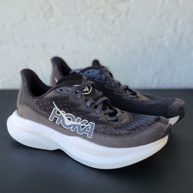 Hoka One One Mach 6 Womens Size 8.5 Black White Athletic Running Shoes Sneakers