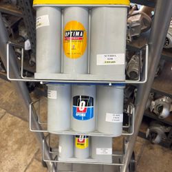 Yellow and blue Optima battery