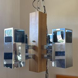 Mid Century 3 Way Chrome/ Smoked Glass swag