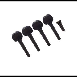 Ebony 5Pieces Violin Tuning Pegs Endpin Set for 4/4 Violin Fiddle Part Replaceme