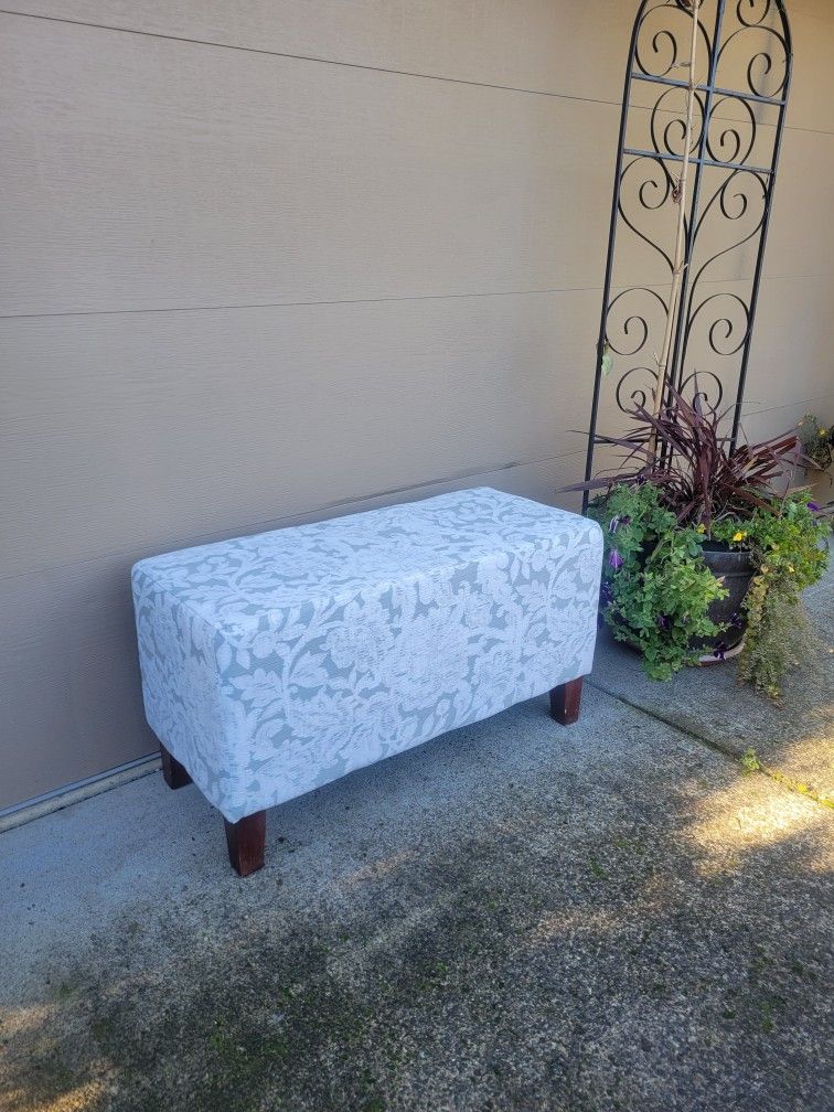 Reupholstered Mineral Mint Cocktail Ottoman or Two Seater Lounge Chair or Modern Entree Bench