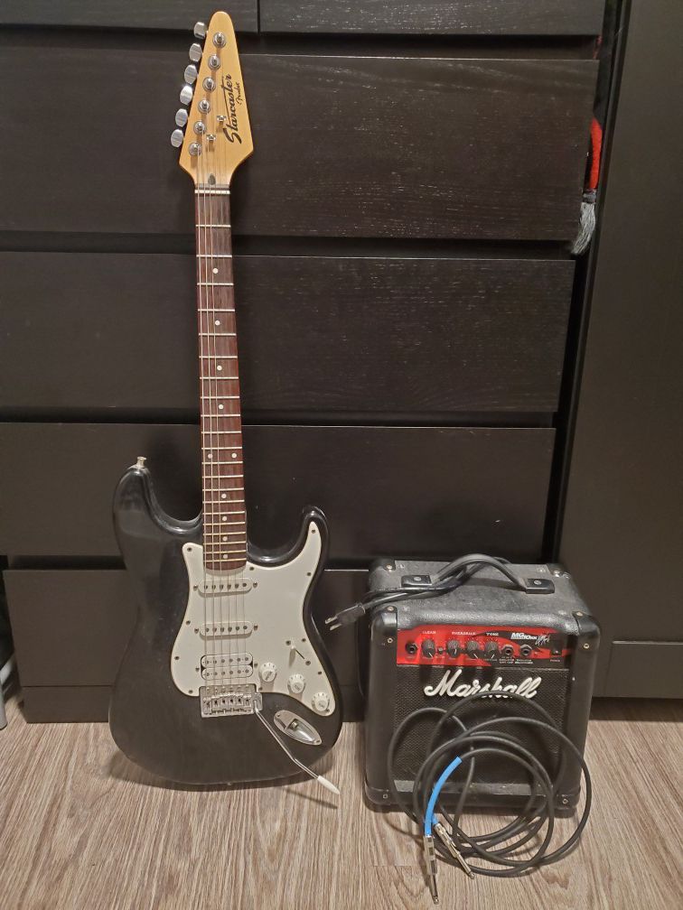 Fender electric guitar and amp