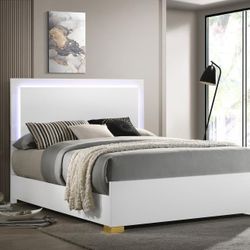 Brand New Queen Bed with LED Lights / Cama Queen con Luces LED Nuevo a Estrenar … Fast 🚚