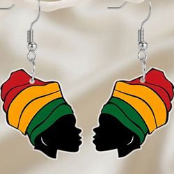 Multicolor Woman Silhouette Earrings