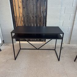 Black Metal Desk And Console Table And Metal Locker