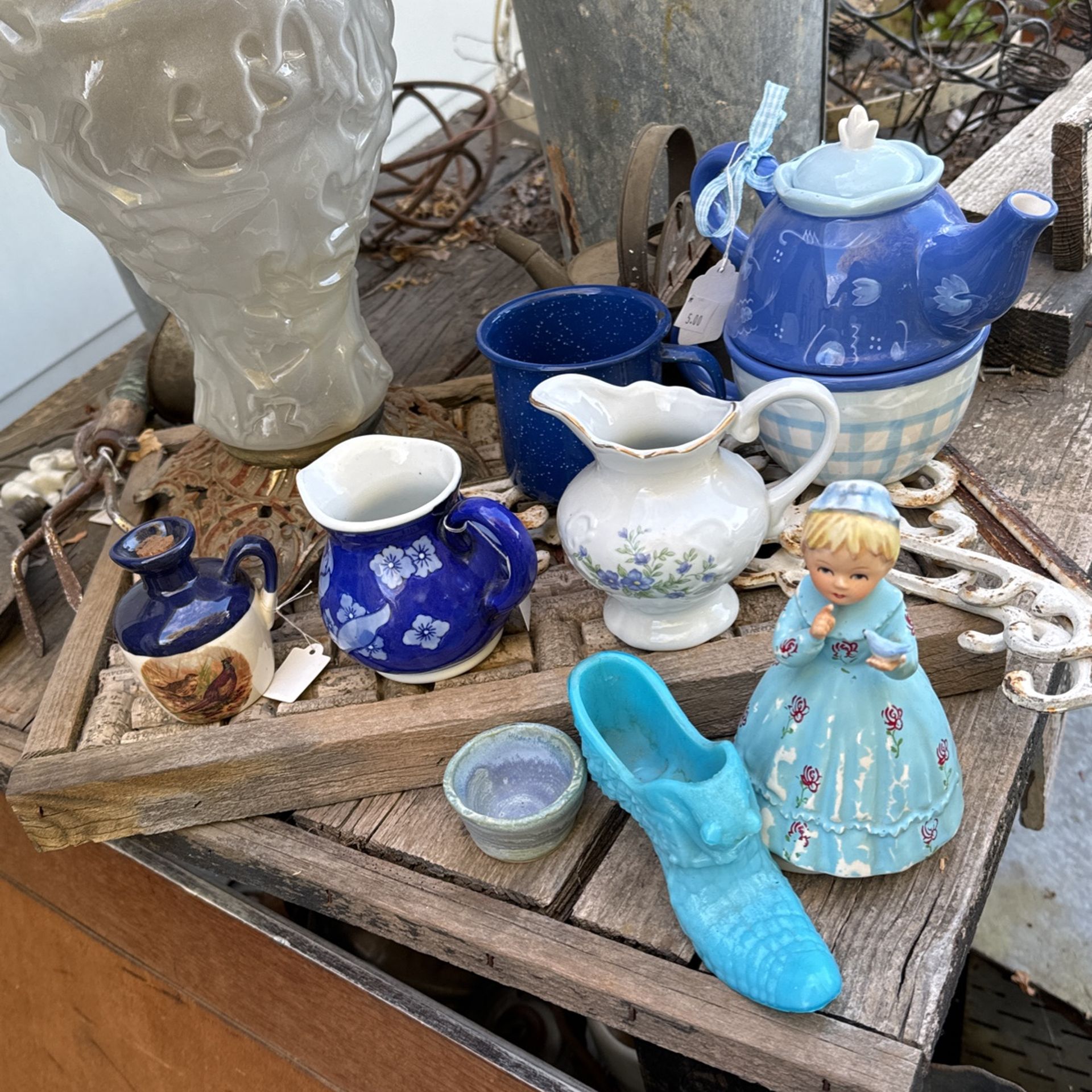 Set Of Vintage Blue Items