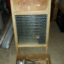 Glass Washboard /Vintage Meat Grinder