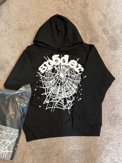 Sp5der Black Hoodie Spider Web Graphic