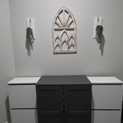 2 White Shoe Cabinets