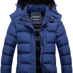 CREATMO US Women's Warm Winter Coat Waterproof Ski Jacket Padded Puffy Overcoat With Detachable Hood - Size XL