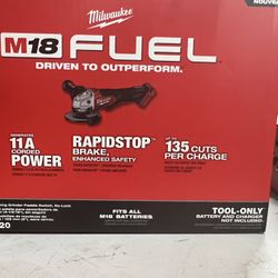 M18 FUEL 18V Lithium-Ion Brushless Cordless 4-1/2 in./5 in. Grinder w/Paddle Switch (Tool-Only)