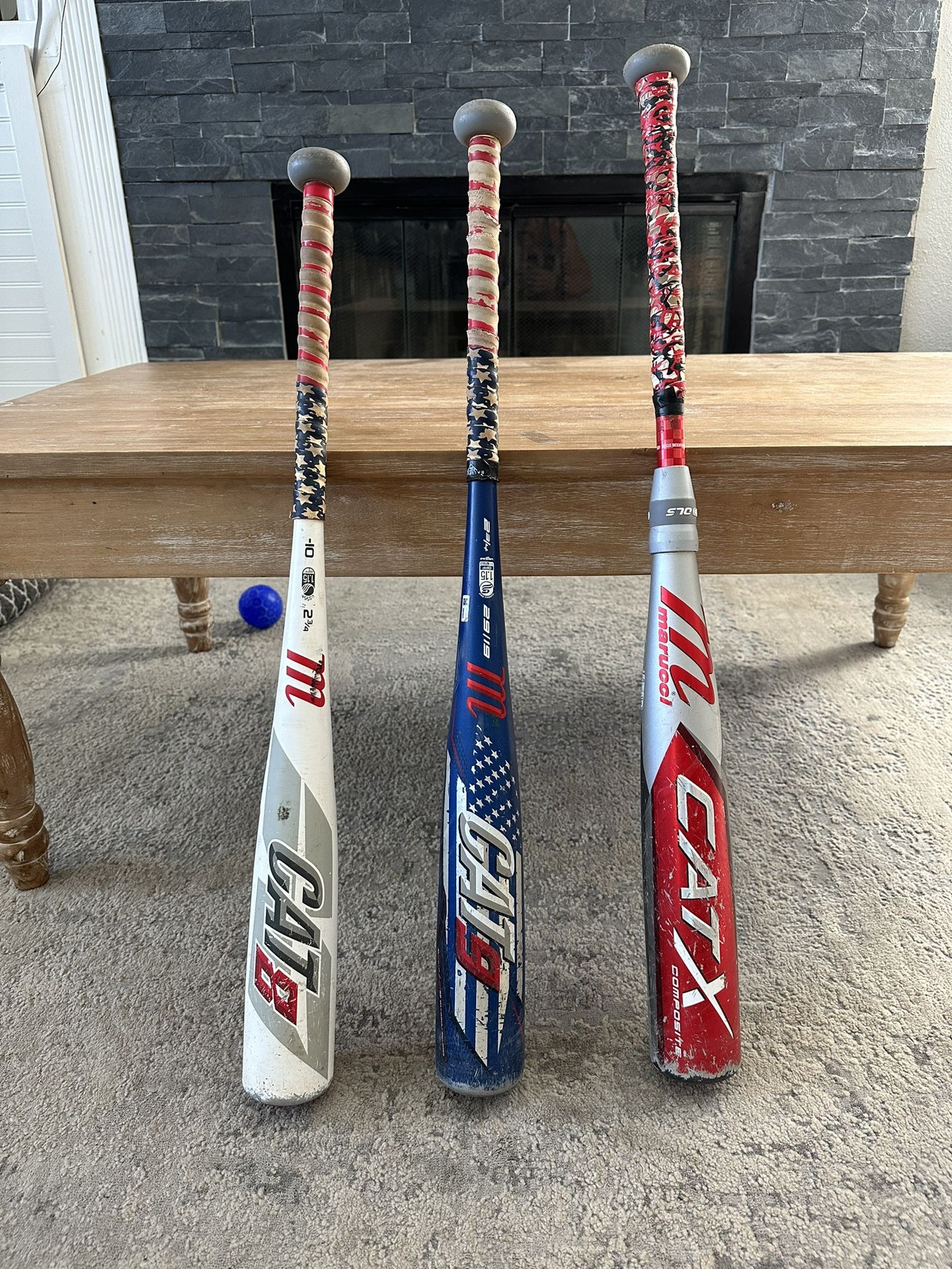 3 Marucci -10 Baseball Bats - Cat 8 (SOLD), Car 9 (available!), Cat X (SOLD)