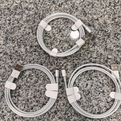3 Brand New  Authentic Apple Lighting To USB Cables 