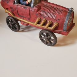 Vintage Cast Iron Roadster With Driver
