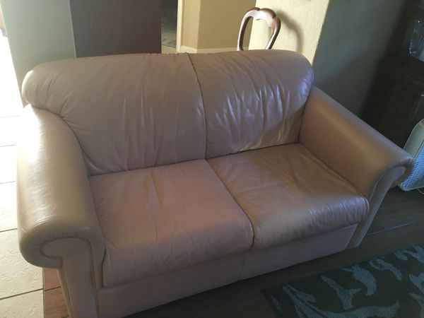 Leather Couch Blush Pink Color For In San Antonio Tx Offerup