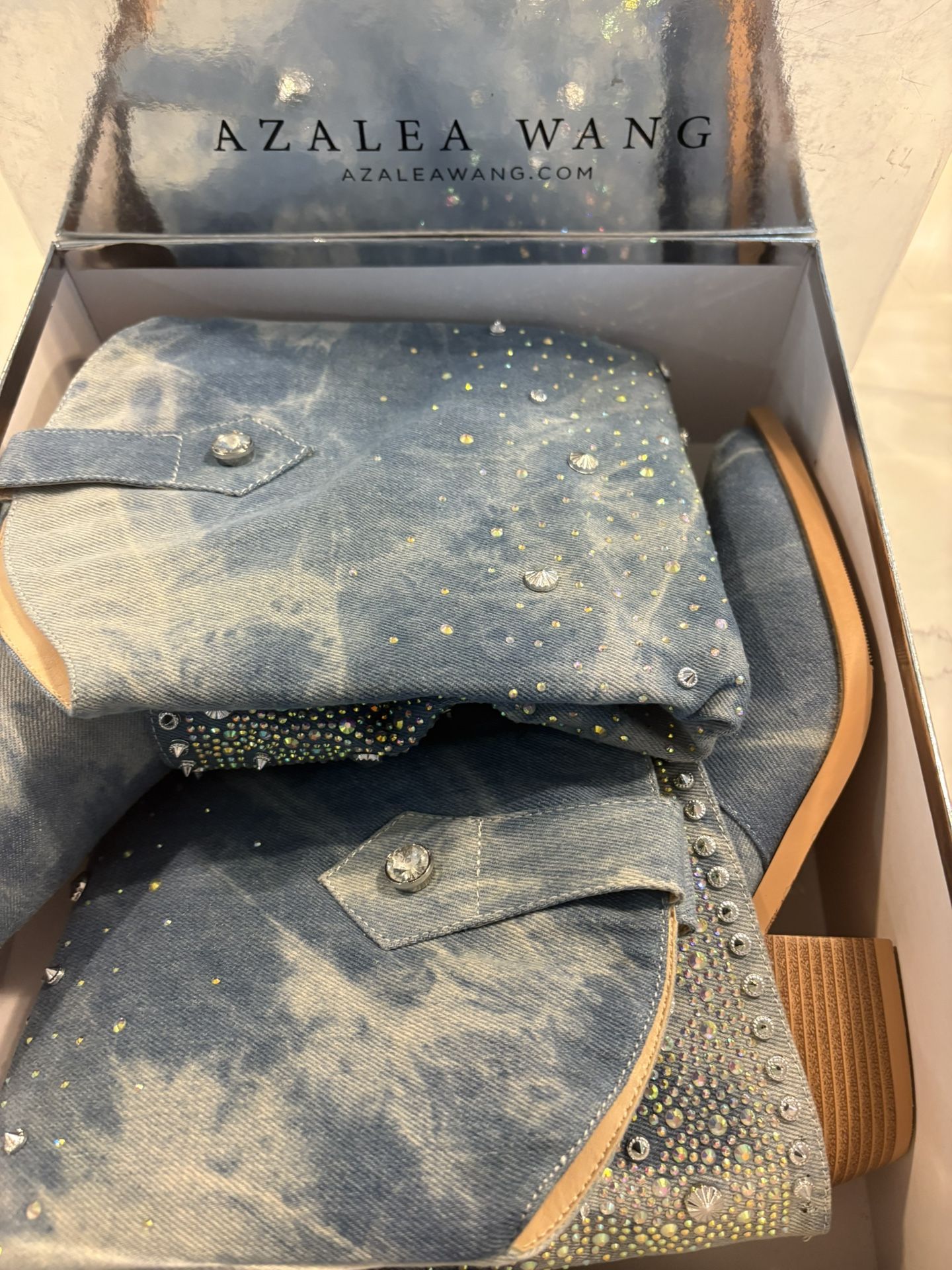 Azalea Wang Mellow Denim Western Boot