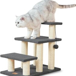  Dog Stairs & Cat Scratching Post Pet Steps for High Beds Couch