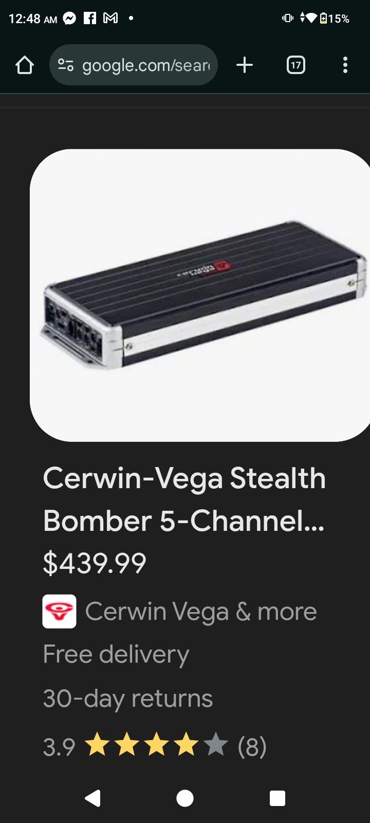 *OPEN BOX* Cerwin-Vega B55/5ch Stealth Bomber Amplifier 