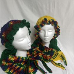 Ruffle Hats With Matching Scarf 