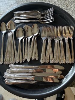 New Stainless Steel Flatware Set with Floral Handles
