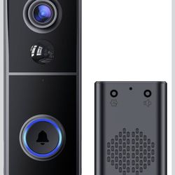 AUE Doorbell Camera Wireless, 2K HD Video Doorbell with Ring Chime, Battery Operated, Night Vision, 2-Way Audio, PIR Motion Detection, 2.4Ghz WiFi, IP