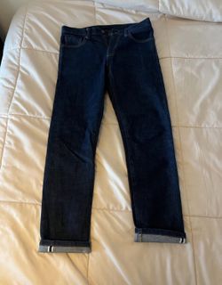 Uniqlo Men's Straight Dark Wash Selvedge Jeans - Size 30"x32"
