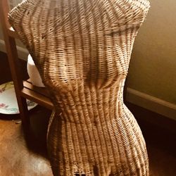 Antique wicker mannequin
