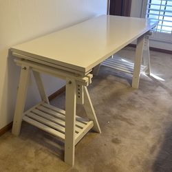 Large white Ikea desk