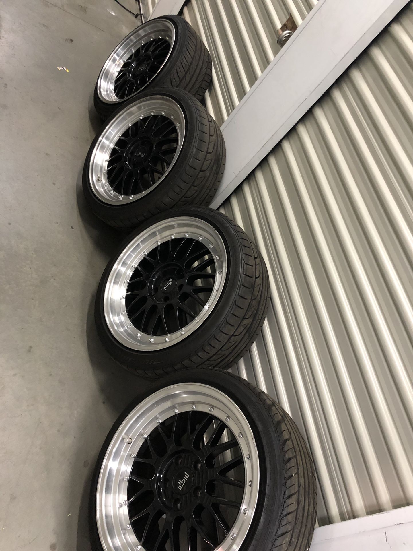 18” Niche staggered wheels with Low profile tires.