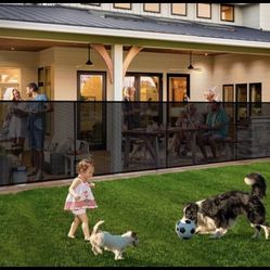 New Other Pravoluxmax 200" Extra Wide Retractable Pet/BabyGate For Indoor/Outdoor Large Openings, Black
