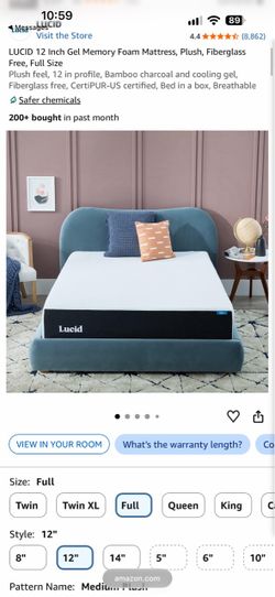 12 inch gel memory foam mattress
