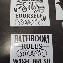 12 reusable plastic stencils  see description. Avondale