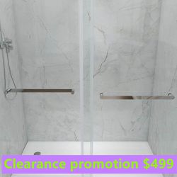 72in x 76 in. H Single Sliding Frameless Soft Close Shower Door with 3/8 in Clear Glass