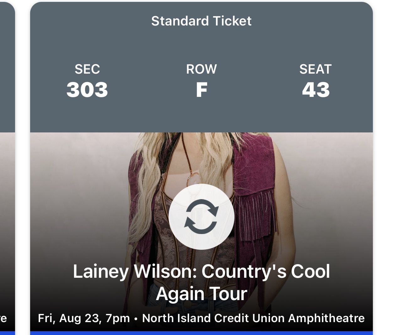 Lainey Wilson (2) Tickets Sec 303 Row F