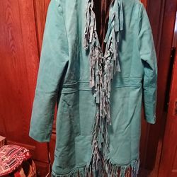 Reba McEntire Full Leather Fringe Coat